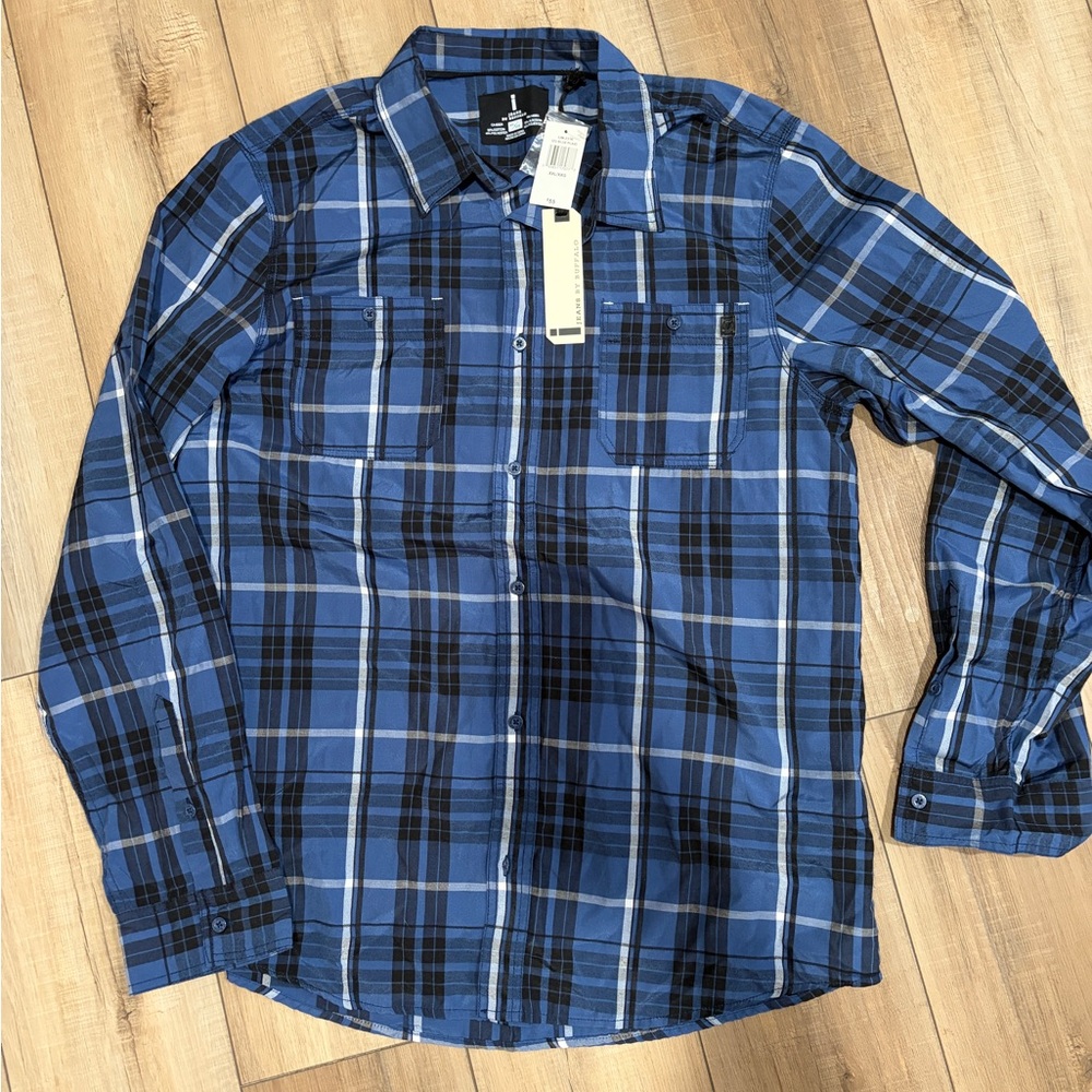 Jeans by Buffalo Navy and Black Plaid Shirt. New w/tags